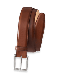 Leather Belt with Changeable Buckle - Chestnut