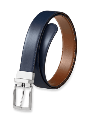 Wayne Reversible Belt - Navy/tan
