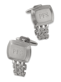 Chain Wrap Engravable Cufflinks - Silver