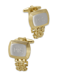Chain Wrap Engravable Cufflinks - Gold/silver