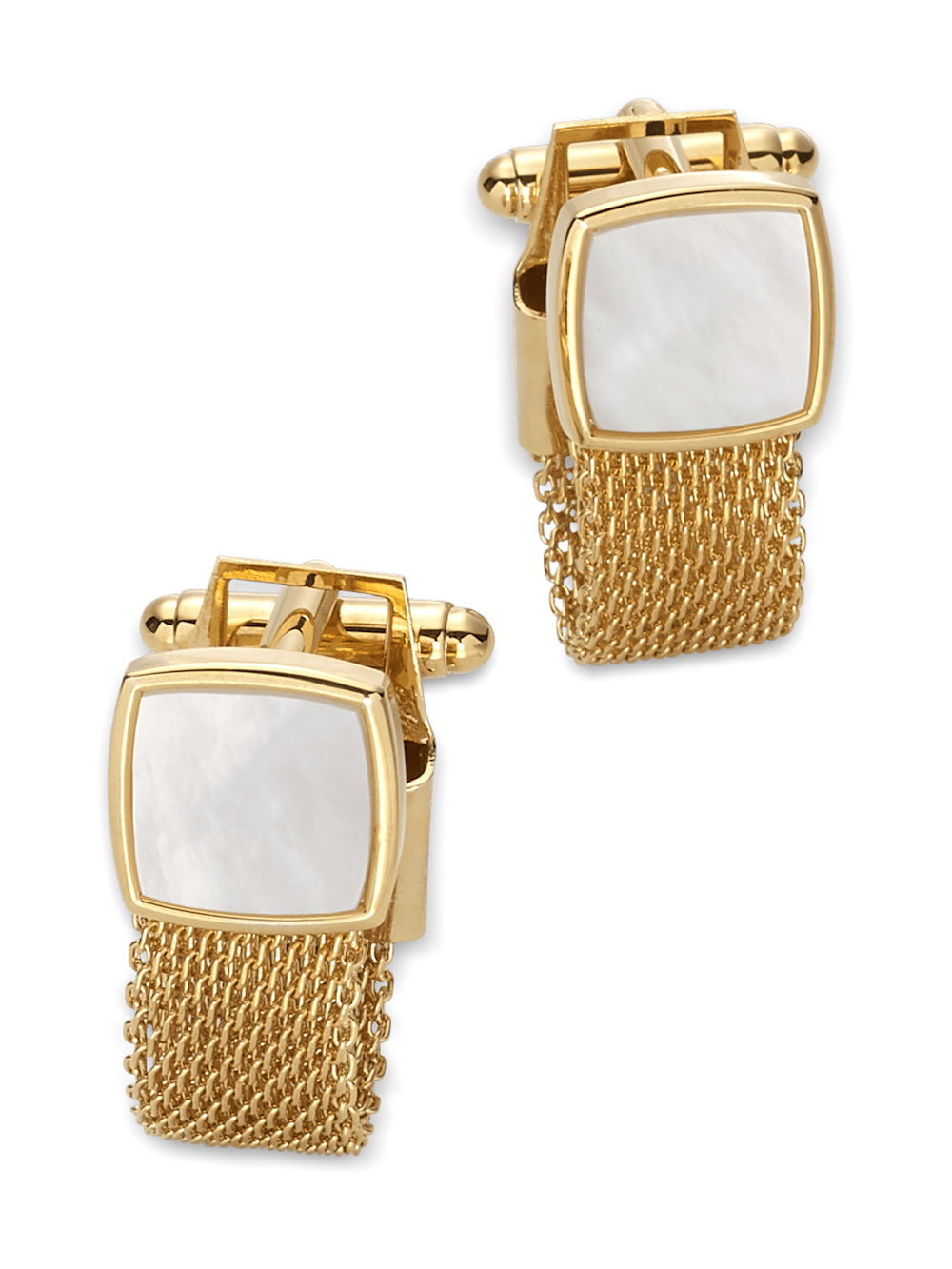 Product Image of Mother Of Pearl Mesh Wrap Cufflinks-Gold