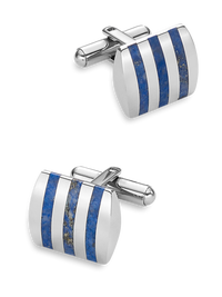 Semi Precious Square Cufflinks - Blue