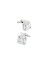 Mother Of Pearl Square Cufflink - White