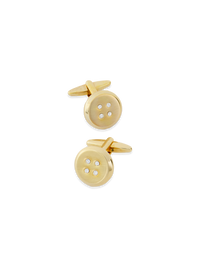 Metal Button Cufflink - Gold
