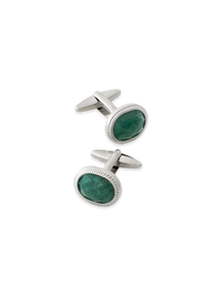 Semi Precious Stone Cufflink - Green