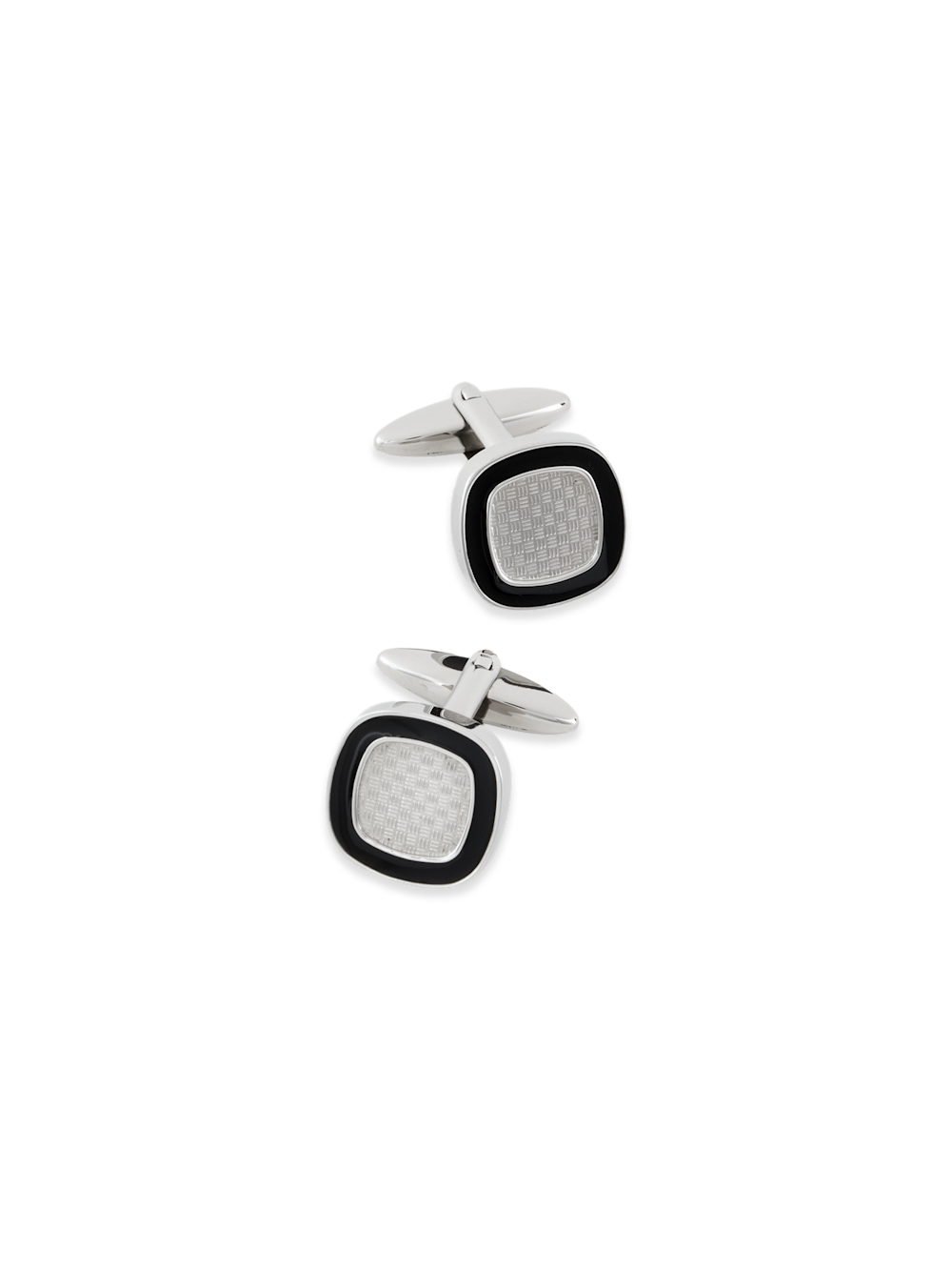 Men's Black/Silver  Cufflinks 