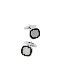 Enamel Cufflink - Black/silver