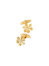 Metal Snowflake Cufflinks - Gold