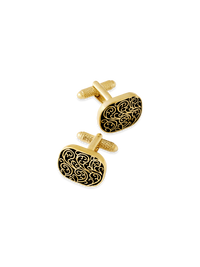 Metal Square Cufflinks - Black Multi