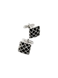 Enamel Square Cufflinks - Black Multi
