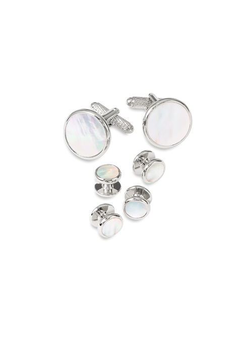 Mother Of Pearl Stud Set - White – Paul Fredrick