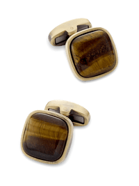 Tigers Eye Cufflinks - Brown