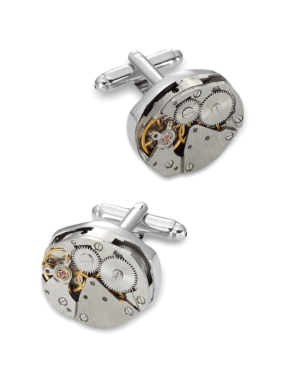 Product Image of Oval Watch Movement Cufflinks-Silver/Gold