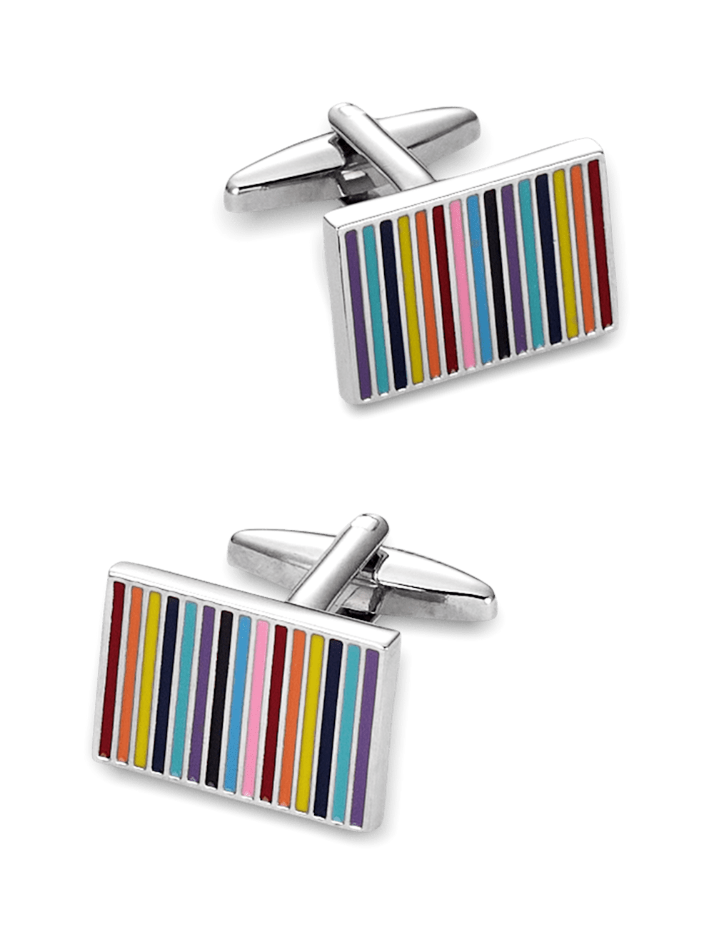 Product Image of Enamel Multi Stripe Cufflinks-Multi