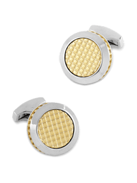 Textured Circle Cufflink - Gold/silver