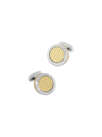 Textured Circle Cufflink - Gold/silver