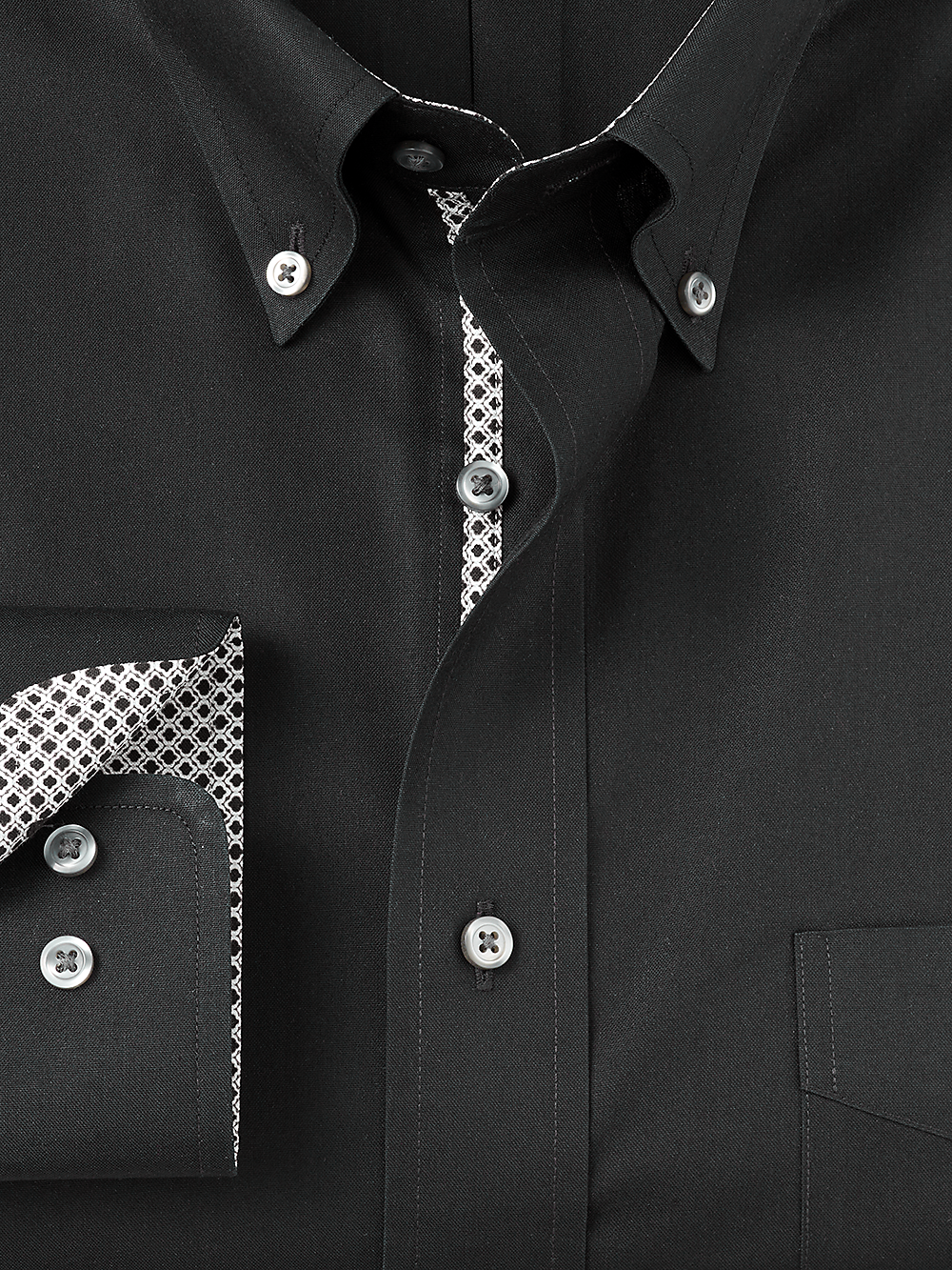 Alternate Image of Non-iron Cotton Solid Dress Shirt With Contrast Trim-1