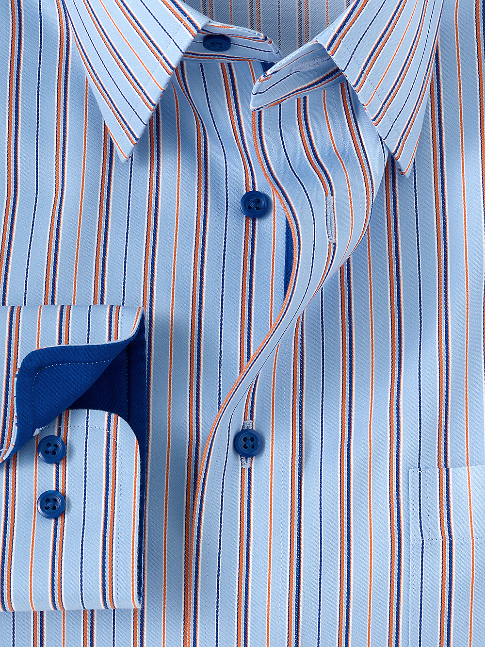 Alternate Image of Non-iron Cotton Stripe Dress Shirt With Contrast Trim-2