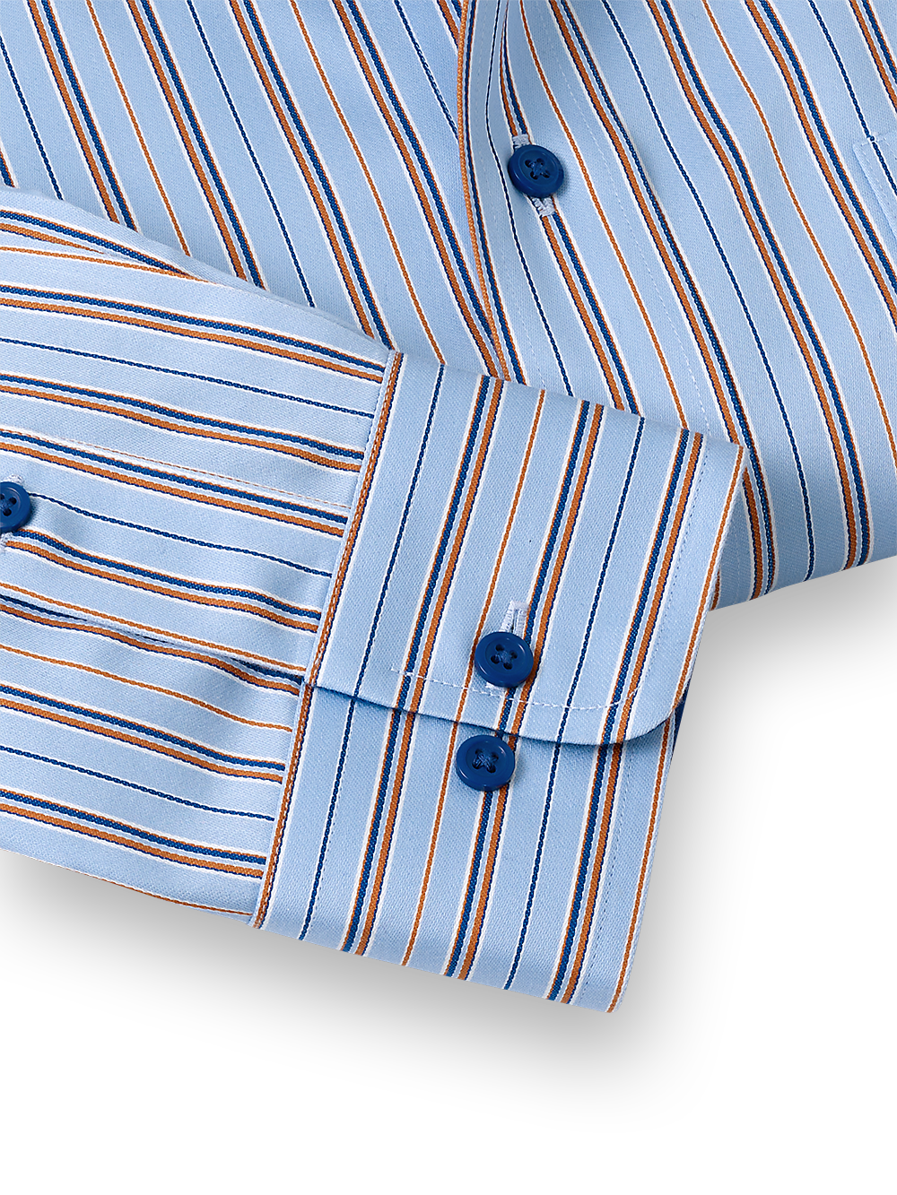 Alternate Image of Non-iron Cotton Stripe Dress Shirt With Contrast Trim-4