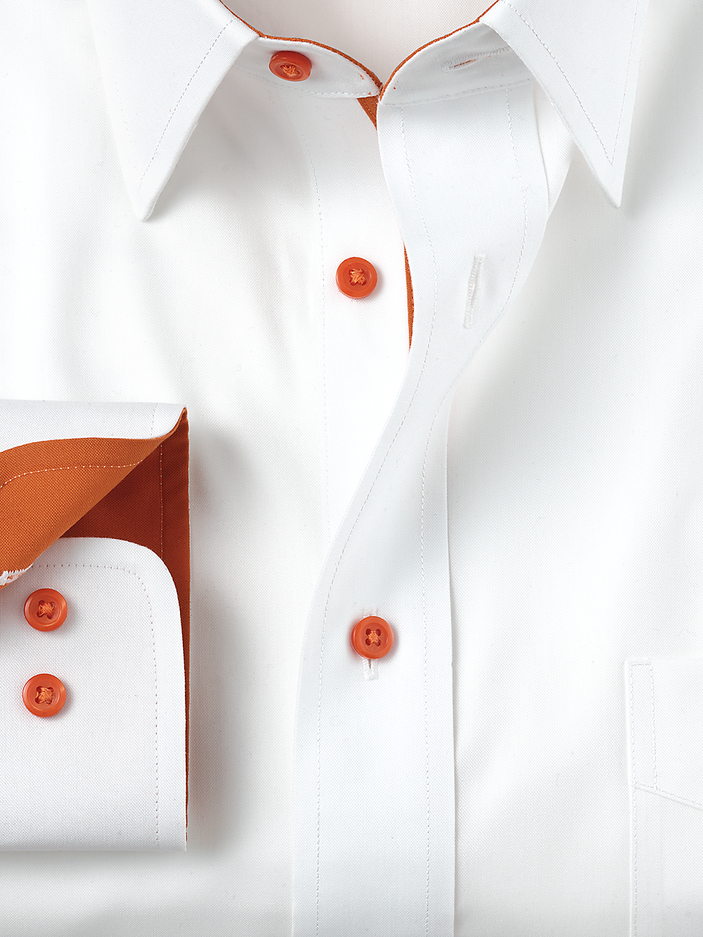 Alternate Image of Non-iron Cotton Solid Dress Shirt With Contrast Trim-1