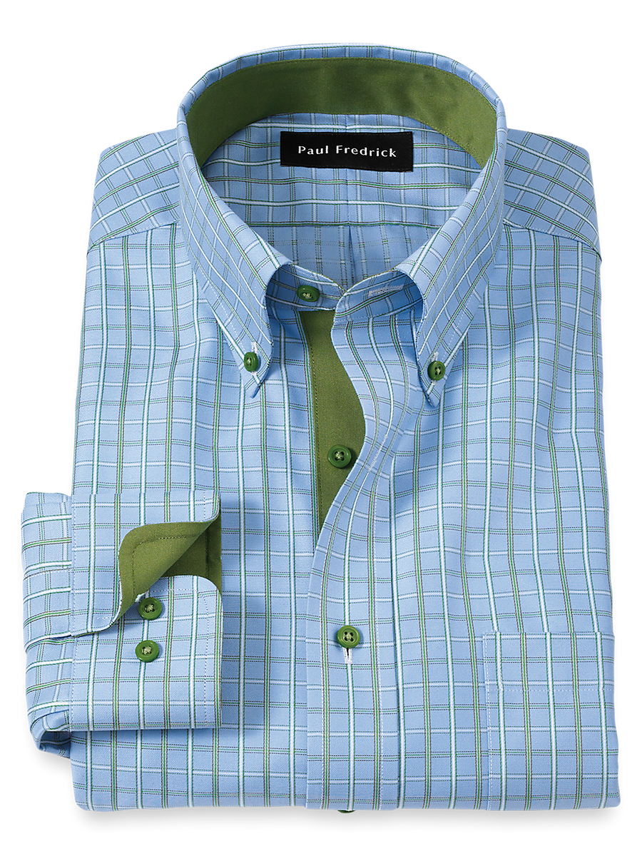 FEPLのBard Check Shirt 全3色 Non-Iron Cotton Gingham Dress Shirt With Contrast Trim