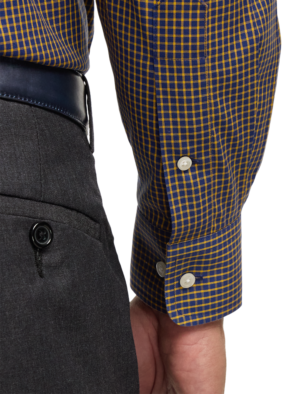 Alternate Image of Comfort Stretch Non-iron Check Dress Shirt With Contrast Trim-3