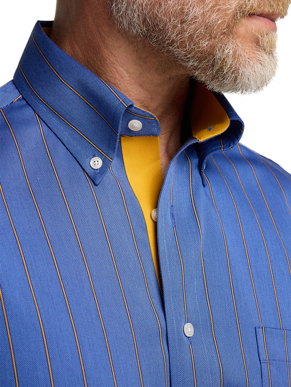 Alternate Image of Comfort Stretch Non-iron Stripe Dress Shirt With Contrast Trim-2