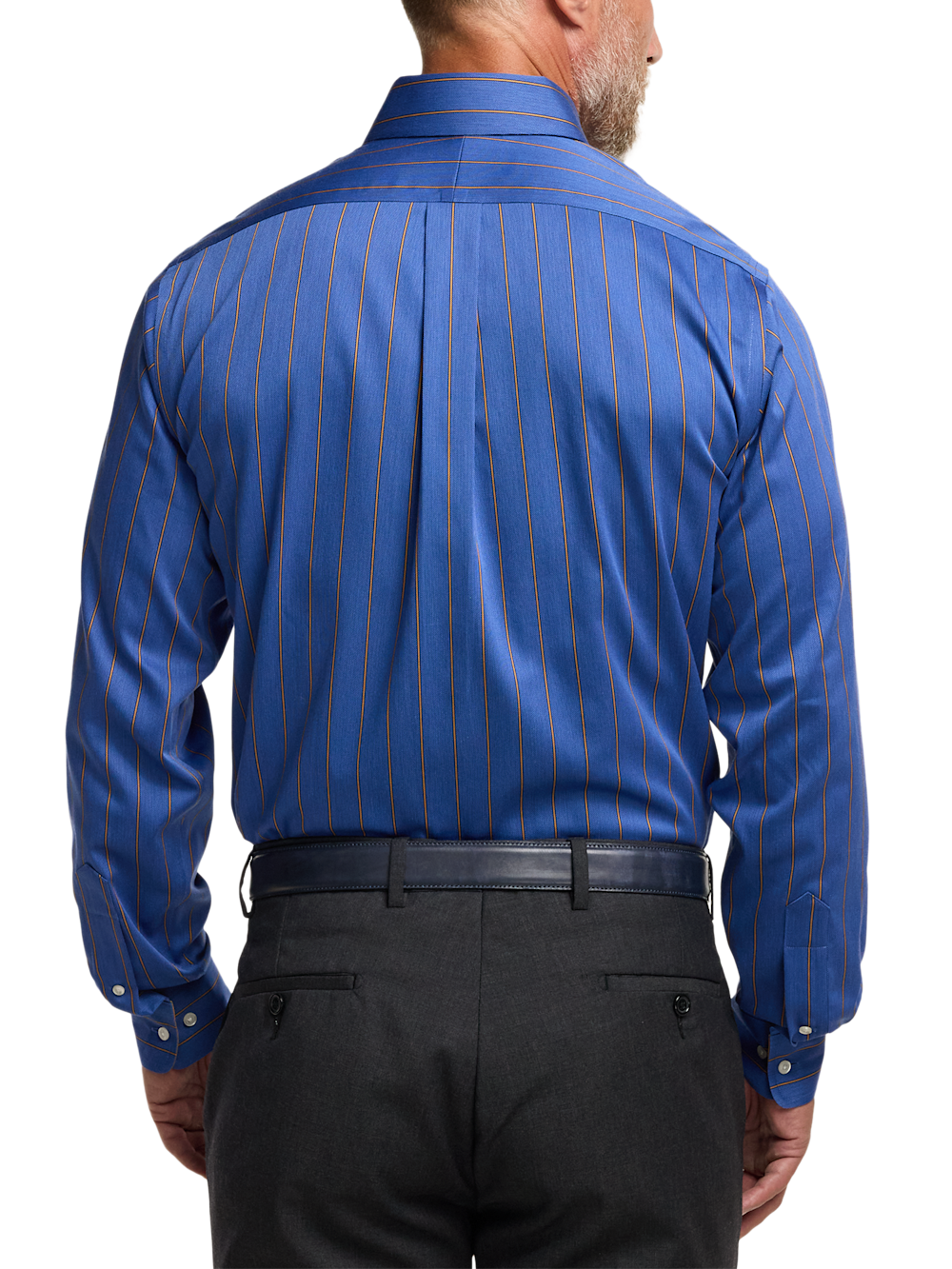 Alternate Image of Comfort Stretch Non-iron Stripe Dress Shirt With Contrast Trim-4