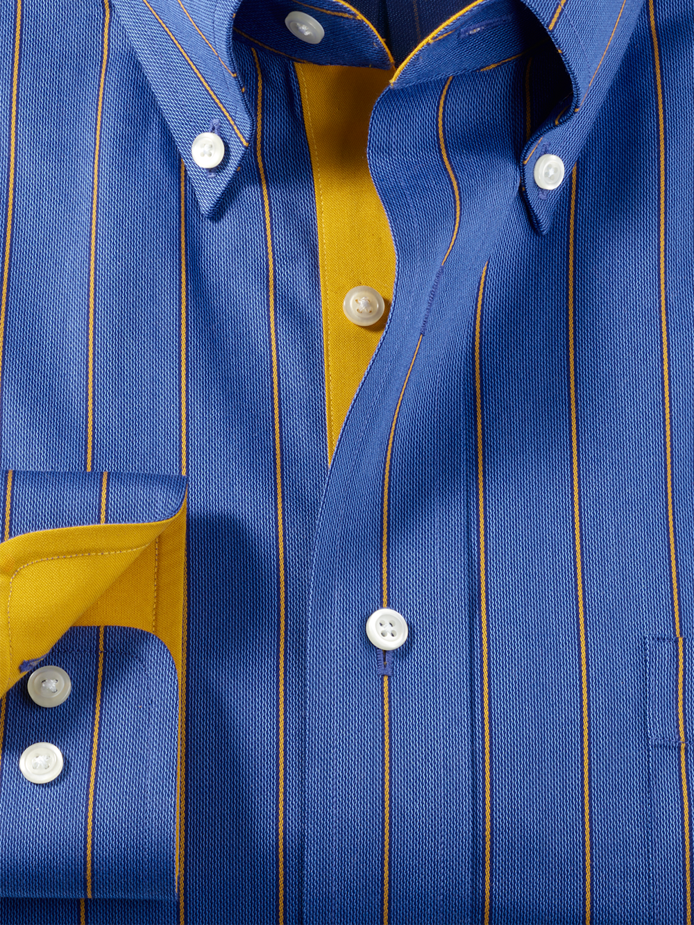 Alternate Image of Comfort Stretch Non-iron Stripe Dress Shirt With Contrast Trim-5