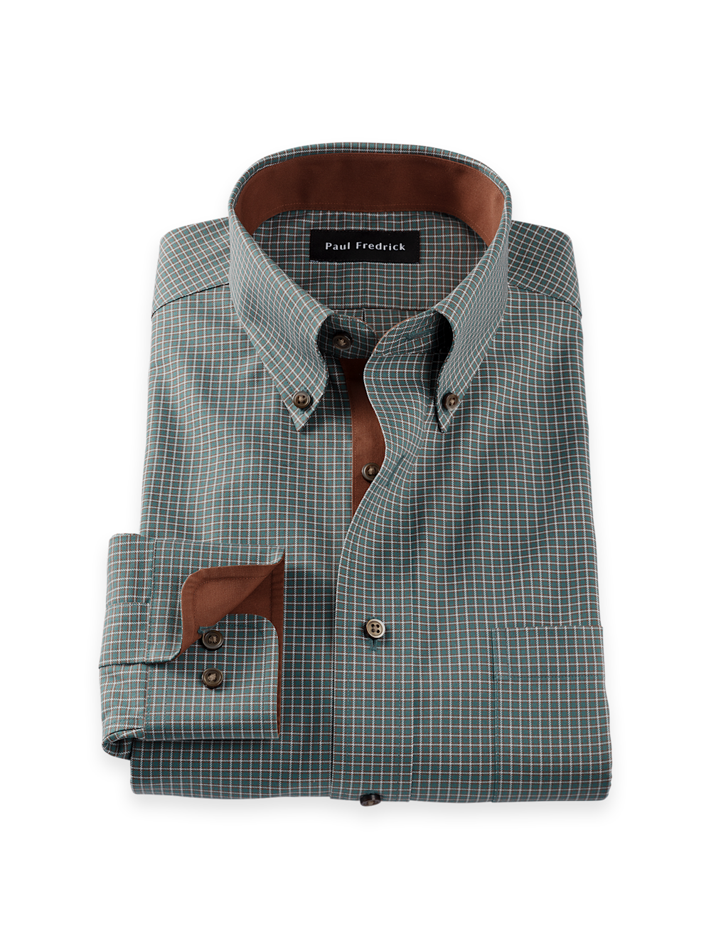 Product Image of Comfort Stretch Non-iron Check Dress Shirt With Contrast Trim-1