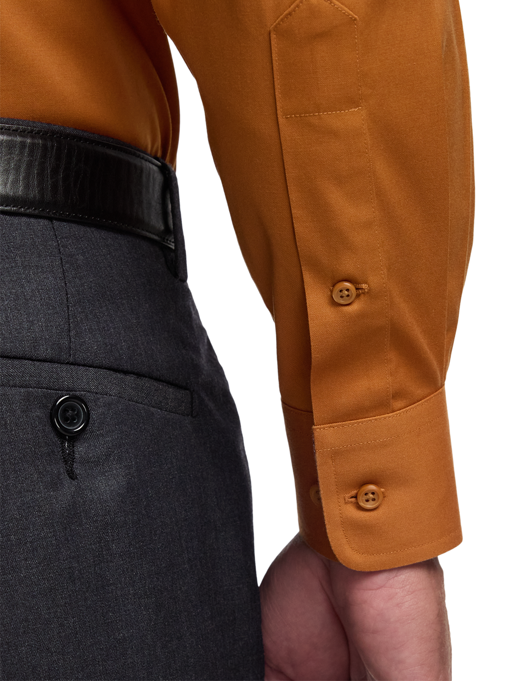 Alternate Image of Comfort Stretch Non-iron Solid Dress Shirt With Contrast Trim-3