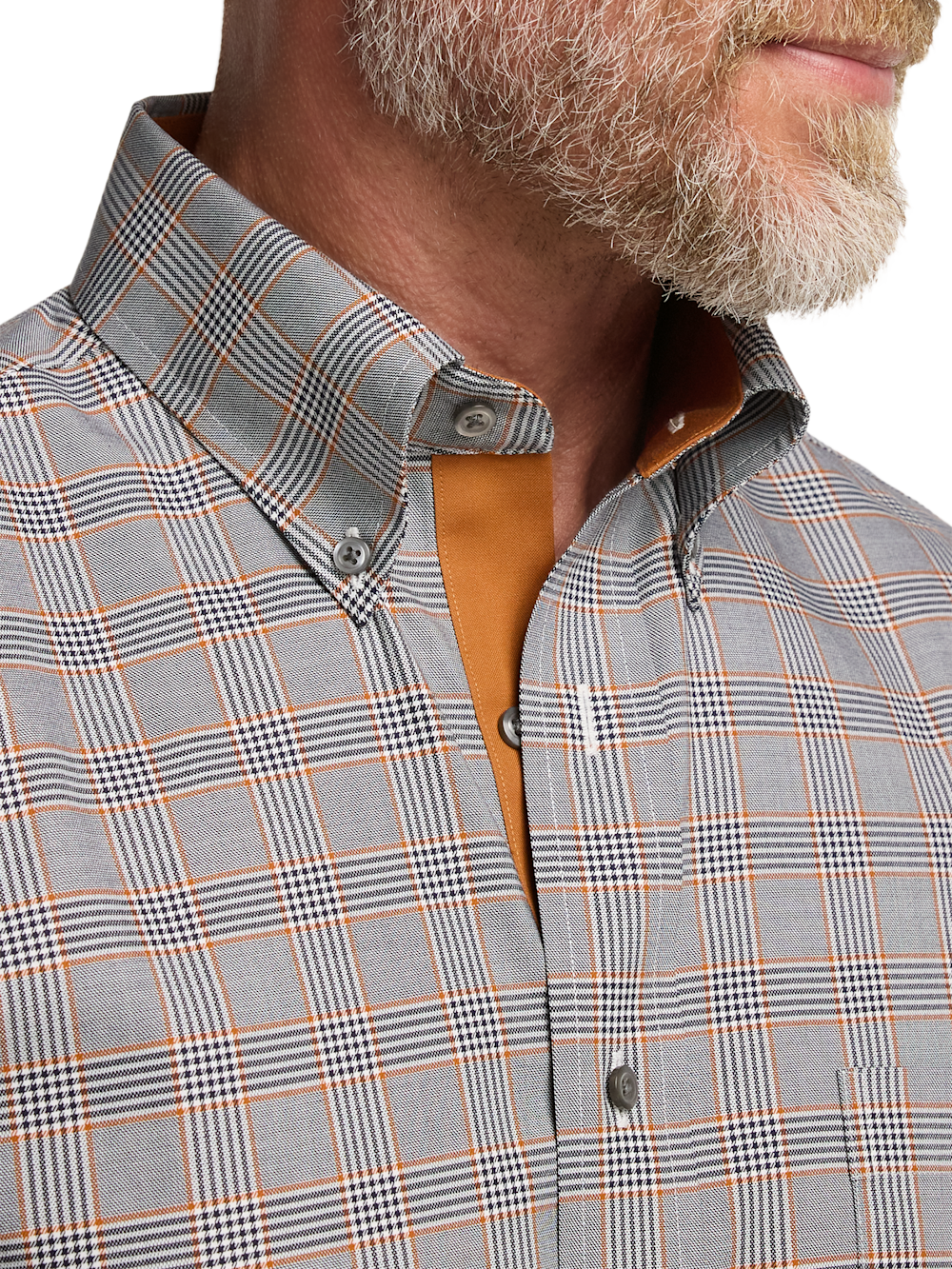 Alternate Image of Comfort Stretch Non-iron Plaid Dress Shirt With Contrast Trim-2