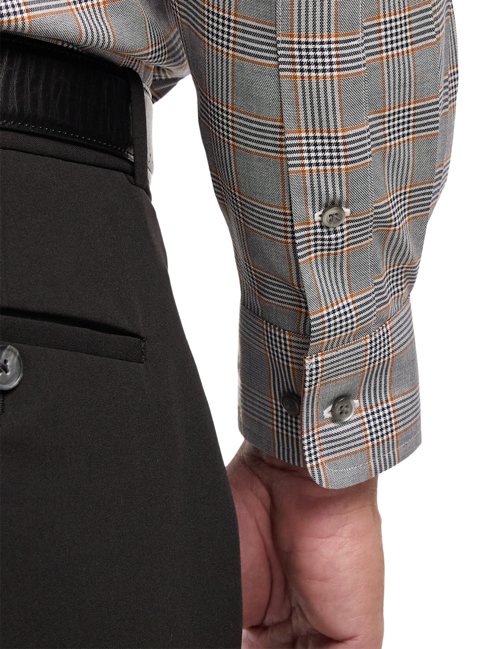 Alternate Image of Comfort Stretch Non-iron Plaid Dress Shirt With Contrast Trim-3