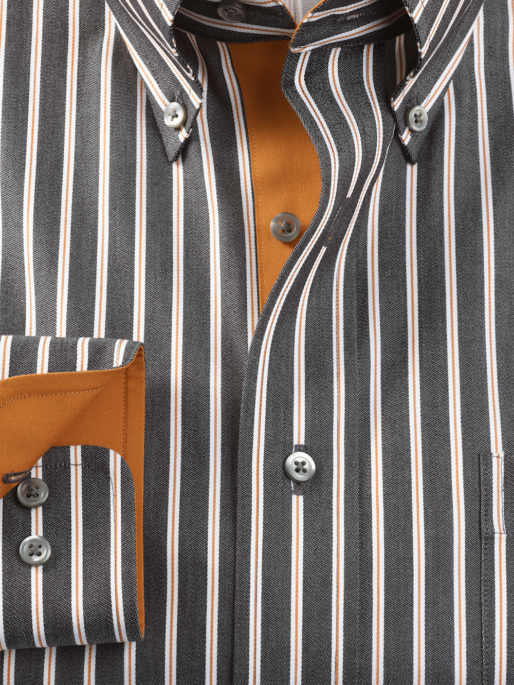 Alternate Image of Comfort Stretch Non-iron Stripe Dress Shirt With Contrast Trim-5