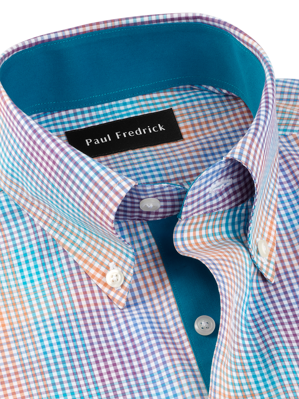 tattersall dress shirts Apex Performance Dress Shirt Semi-Spread Collar Purple and Blue Tattersall XL / Purple and Blue Tattersall