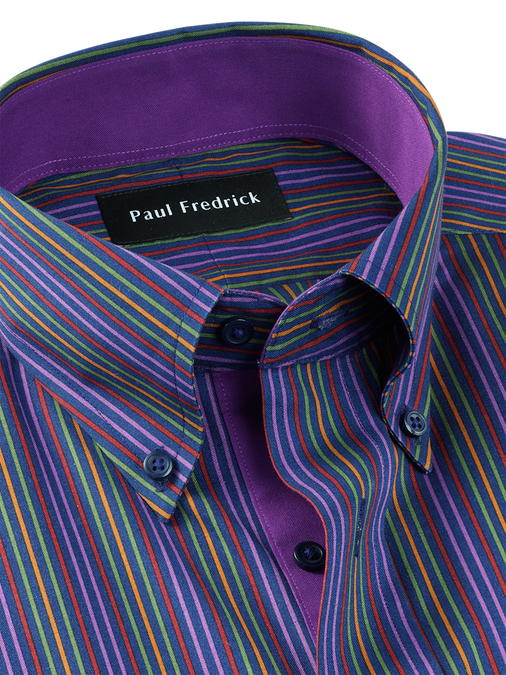 Alternate Image of Comfort Stretch Non-iron Stripe Dress Shirt With Contrast Trim-6