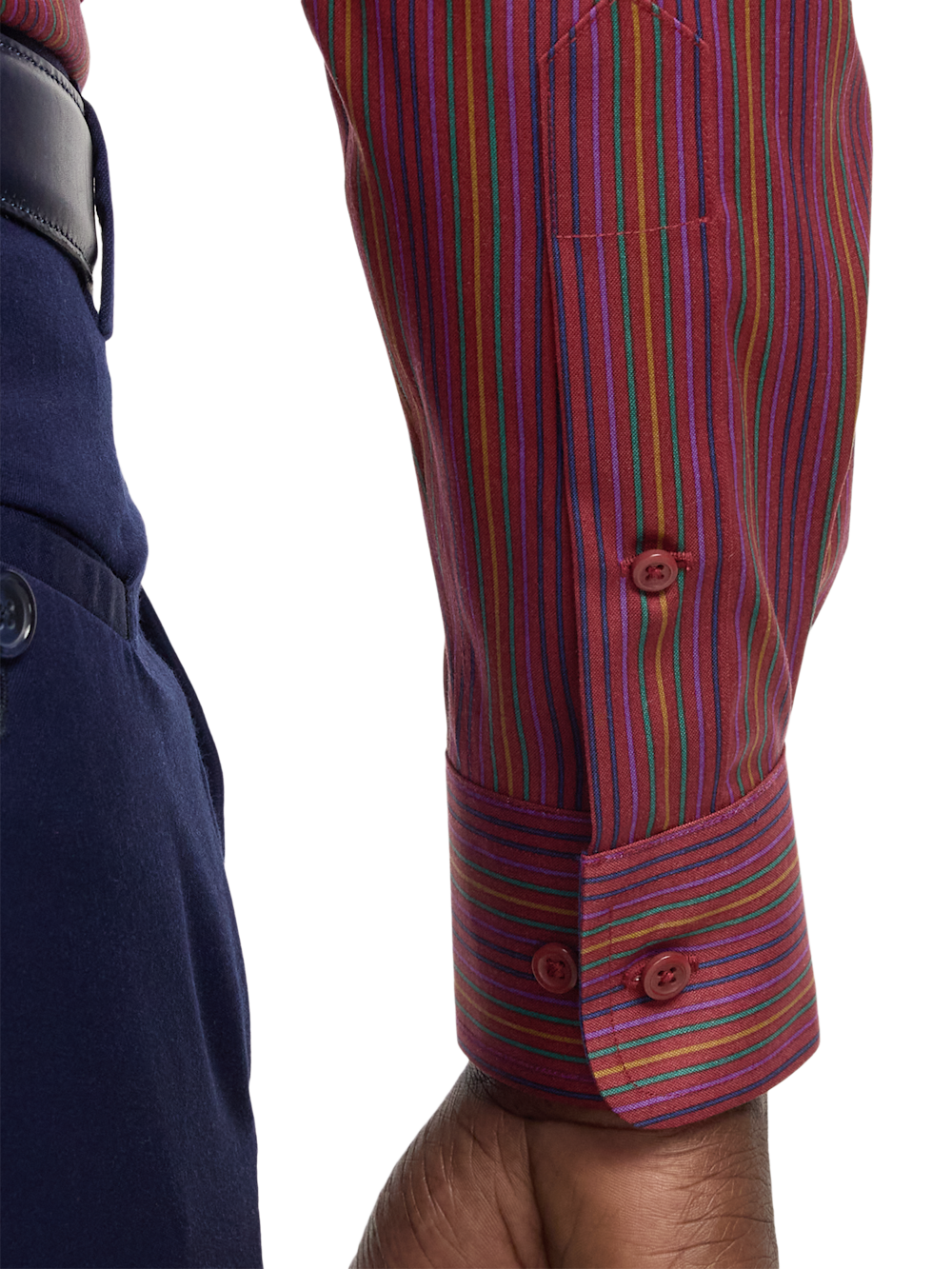 Alternate Image of Comfort Stretch Non-iron Stripe Dress Shirt With Contrast Trim-3