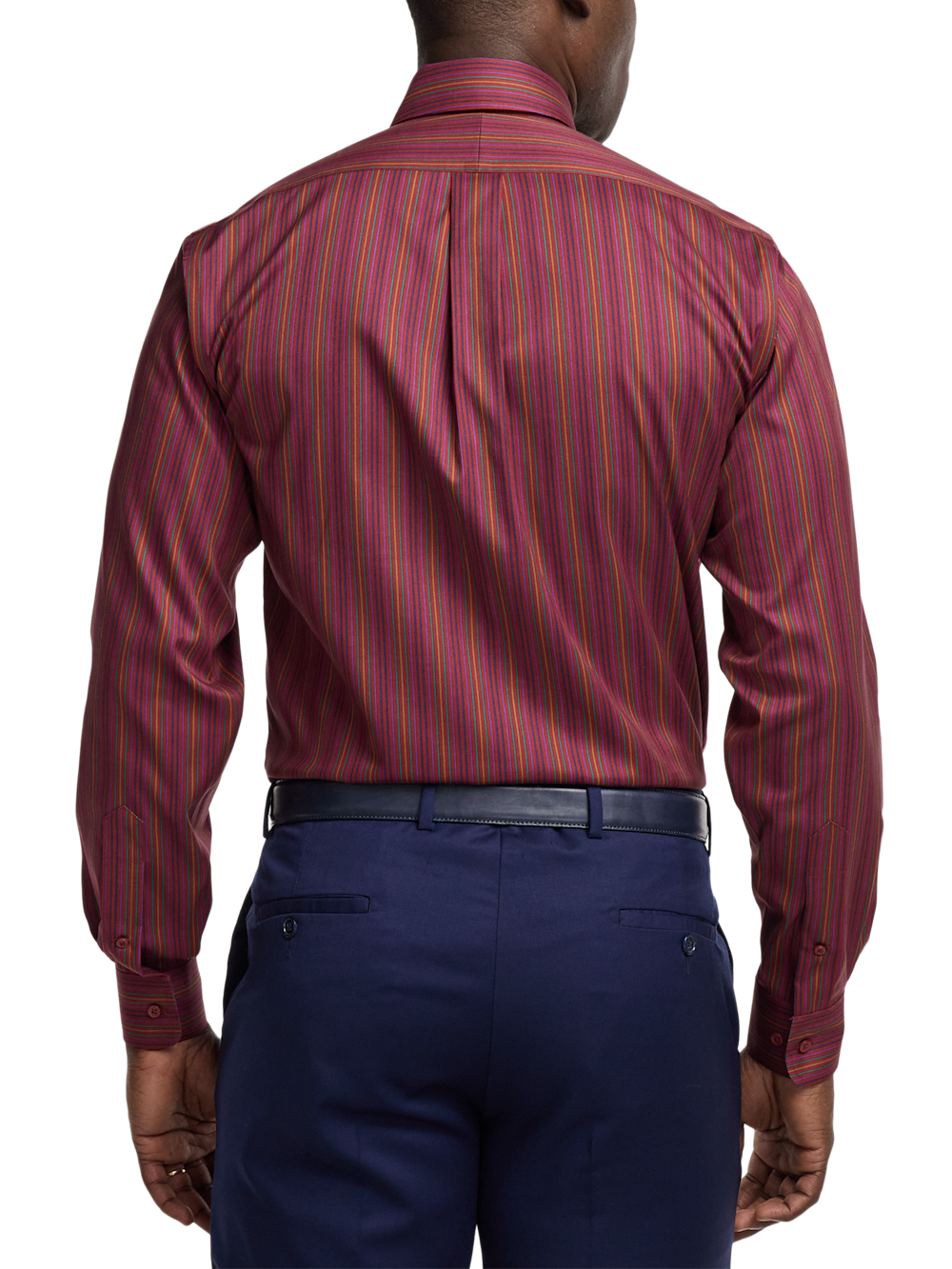 Alternate Image of Comfort Stretch Non-iron Stripe Dress Shirt With Contrast Trim-4