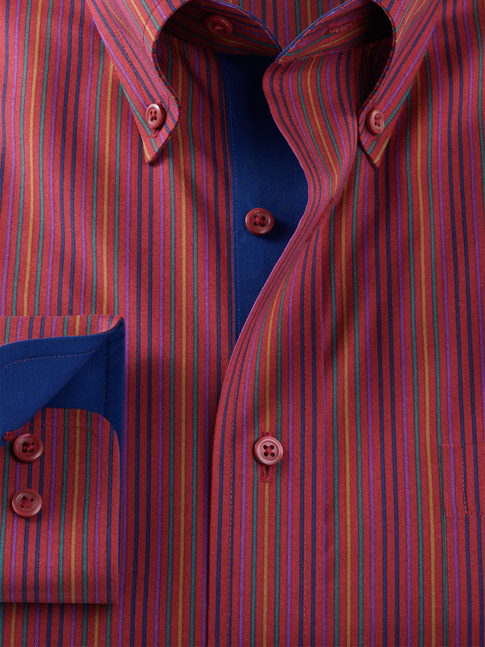 Alternate Image of Comfort Stretch Non-iron Stripe Dress Shirt With Contrast Trim-5
