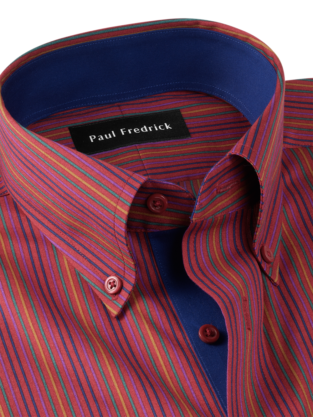 Alternate Image of Comfort Stretch Non-iron Stripe Dress Shirt With Contrast Trim-6
