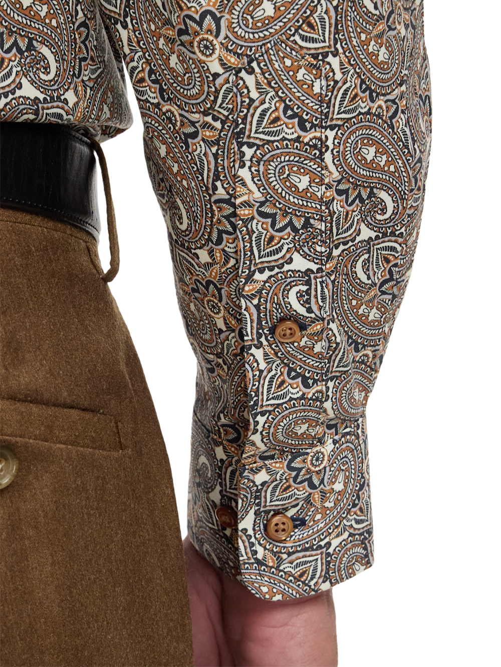 Alternate Image of Comfort Stretch Non-iron Paisley Dress Shirt With Contrast Trim-3