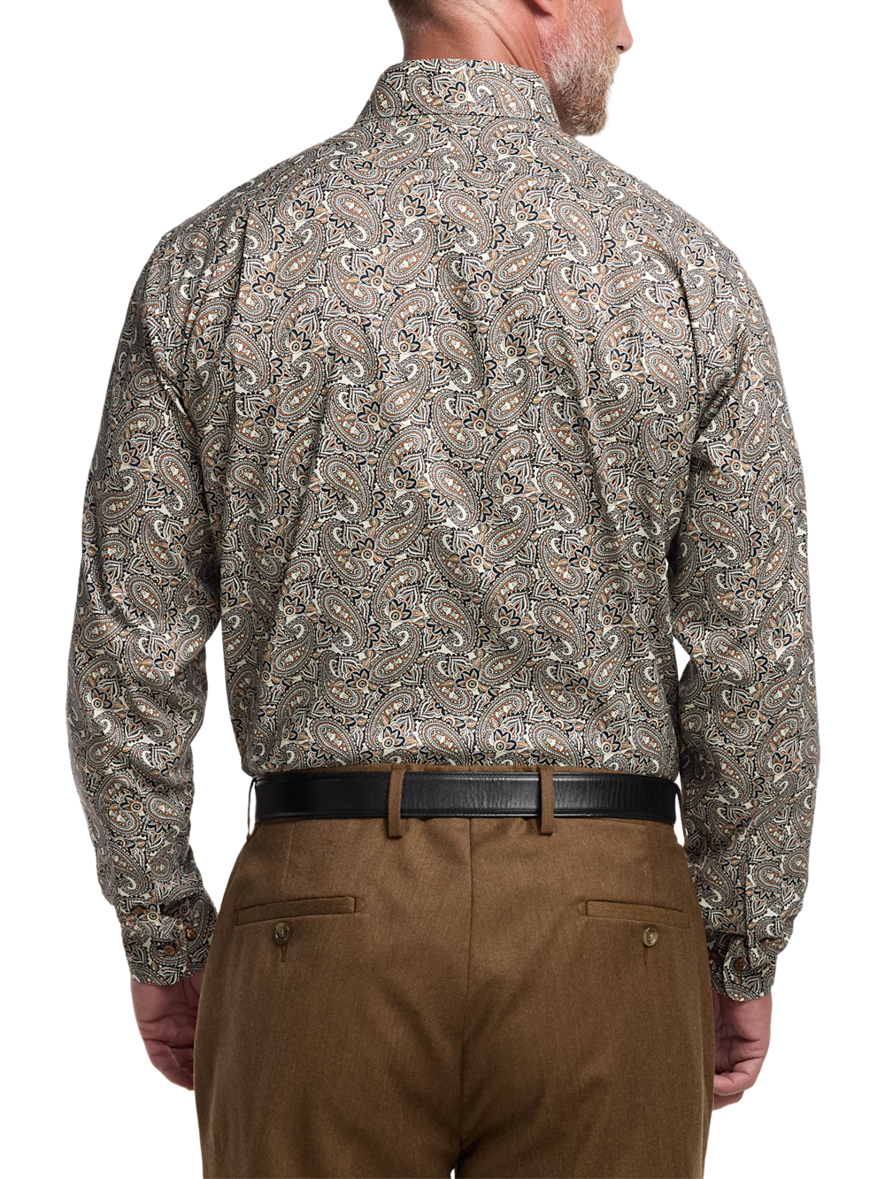Alternate Image of Comfort Stretch Non-iron Paisley Dress Shirt With Contrast Trim-4