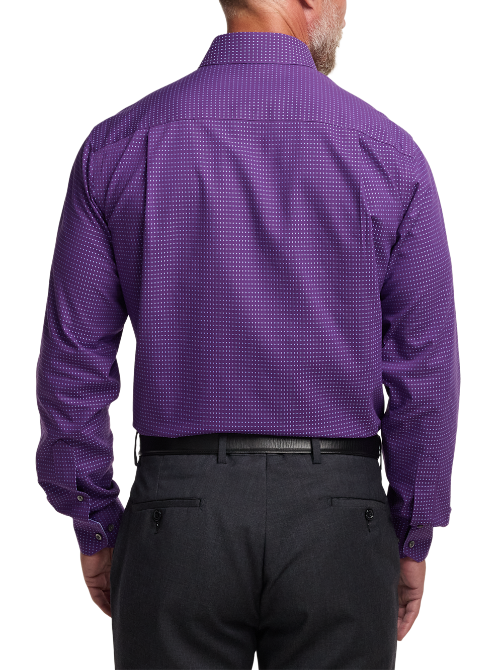 Alternate Image of Comfort Stretch Non-iron Dot Dress Shirt With Contrast Trim-4