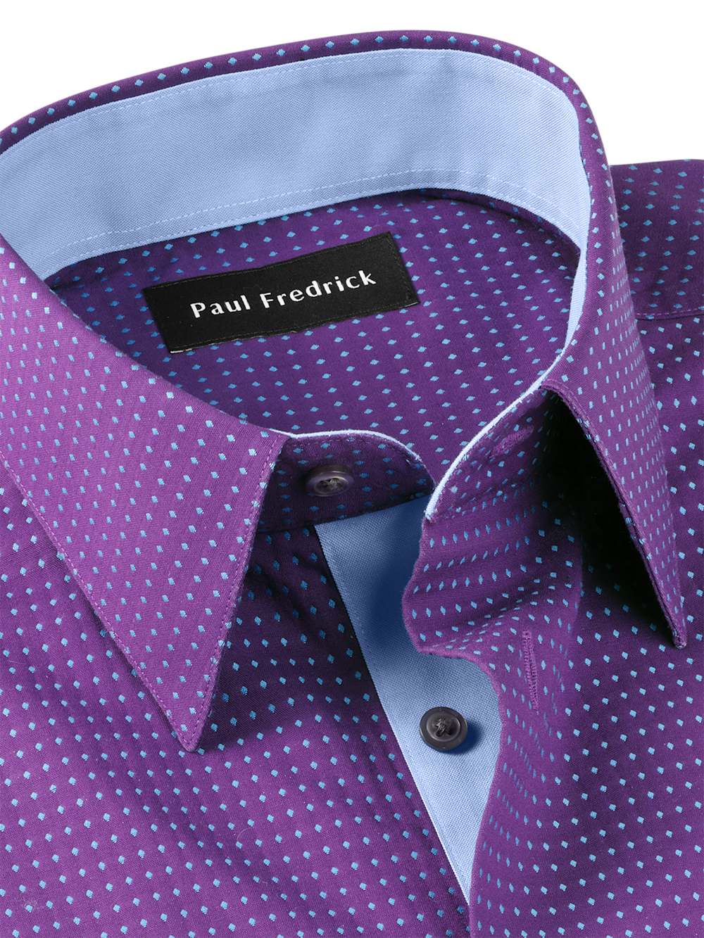 Alternate Image of Comfort Stretch Non-iron Dot Dress Shirt With Contrast Trim-6