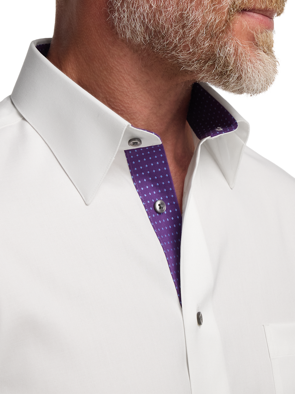 Alternate Image of Comfort Stretch Non-iron Solid Dress Shirt With Contrast Trim-2