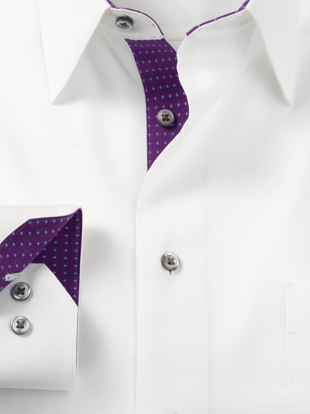 Alternate Image of Comfort Stretch Non-iron Solid Dress Shirt With Contrast Trim-5