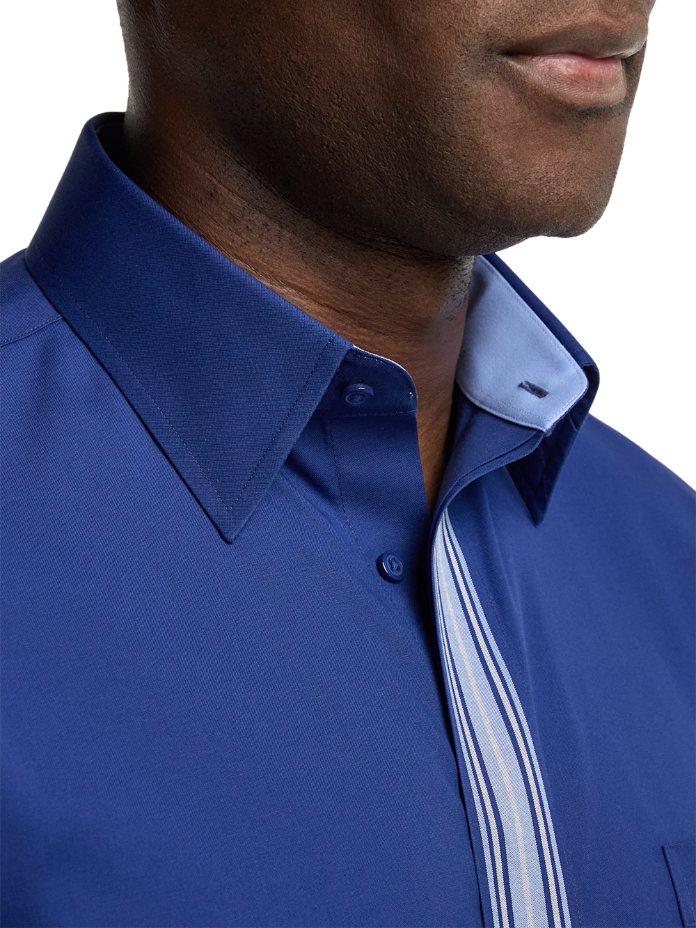 Alternate Image of Comfort Stretch Non-iron Solid Dress Shirt With Contrast Trim-2