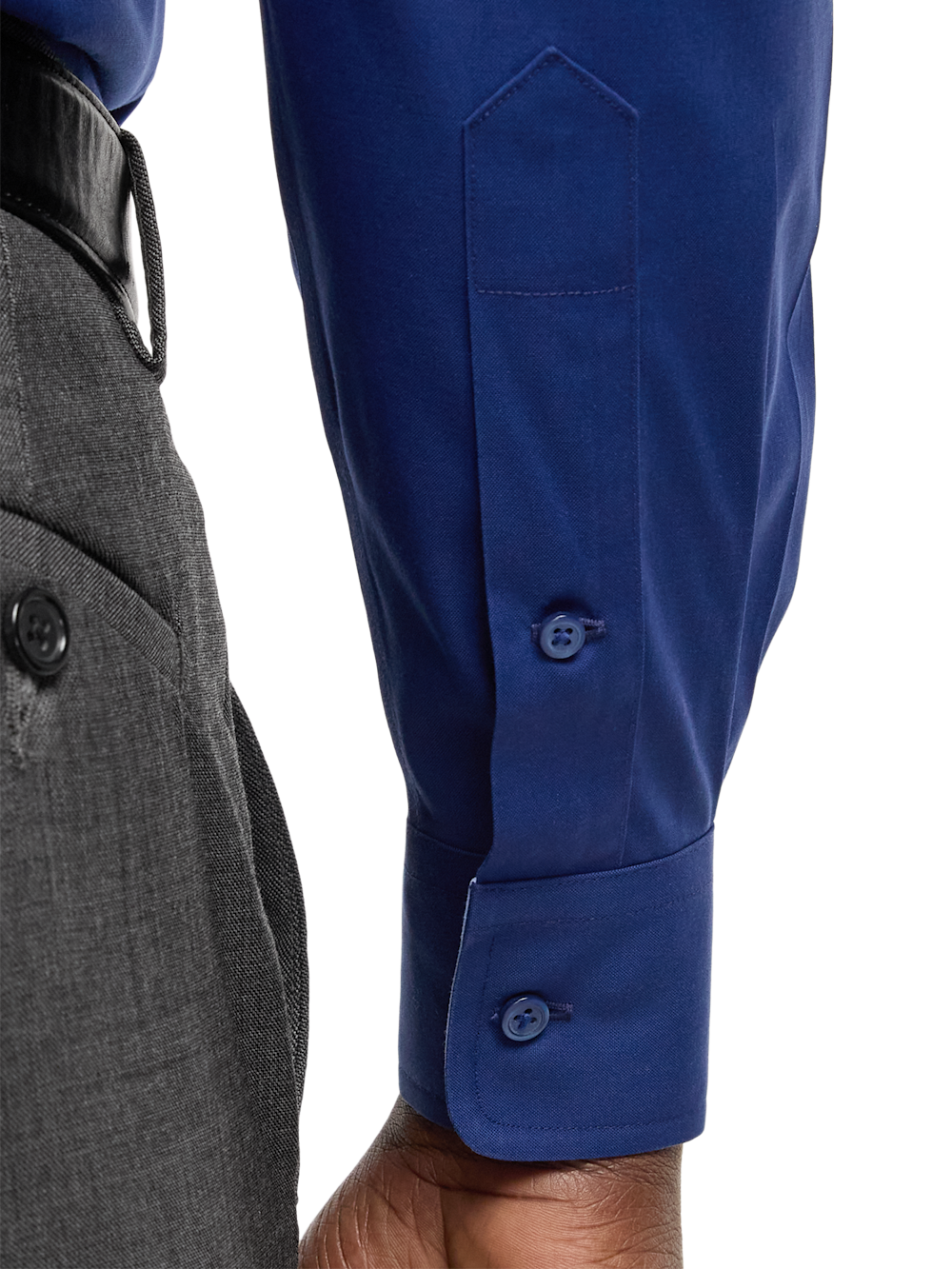 Alternate Image of Comfort Stretch Non-iron Solid Dress Shirt With Contrast Trim-3
