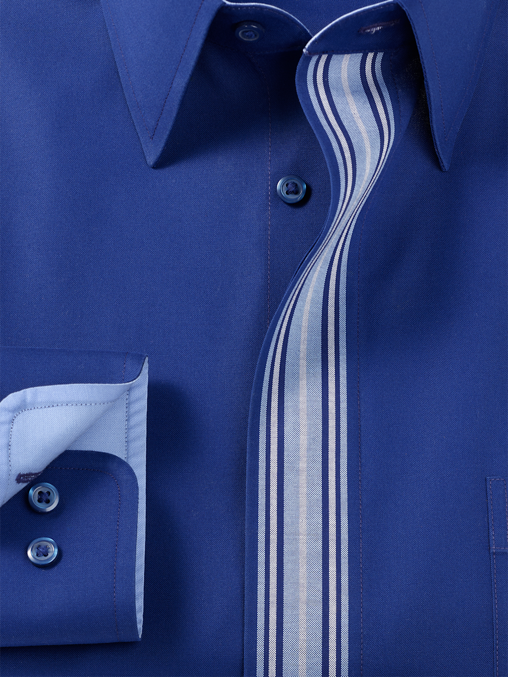Alternate Image of Comfort Stretch Non-iron Solid Dress Shirt With Contrast Trim-5