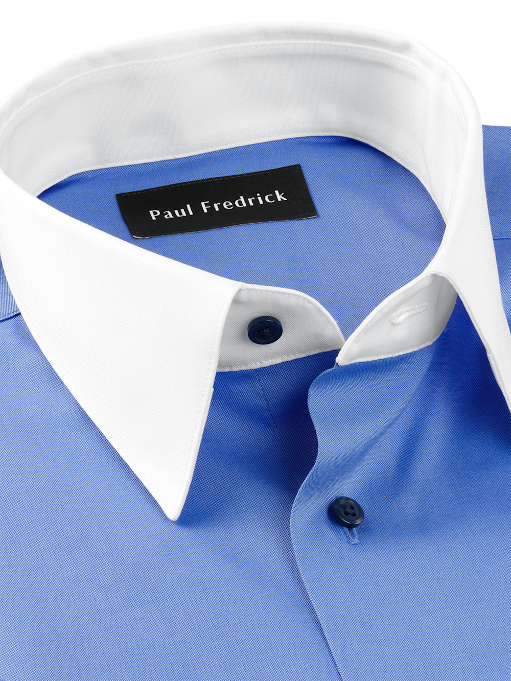 Comfort Stretch Non-Iron Solid Dress Shirt - French Blue Paul Fredrick Comfort Stretch Non-Iron Solid Dress Shirt - French Blue Paul Fredrick